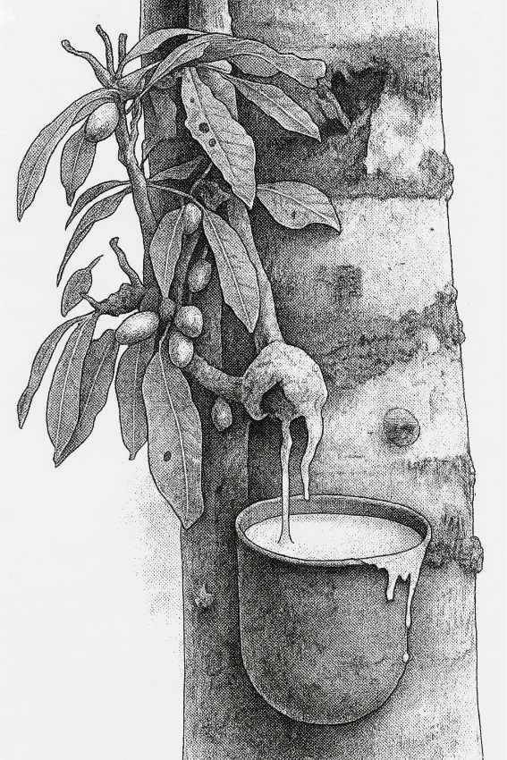 Tree sap from sapodilla tree