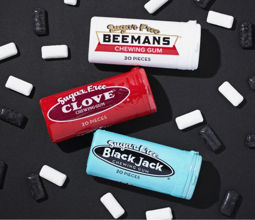 Sugar free beemans, clove, and black jack chewing gum
