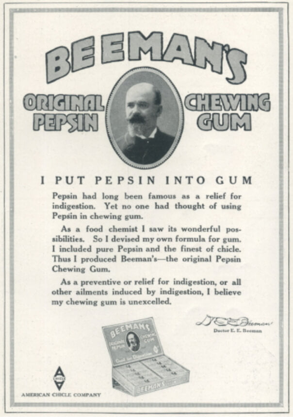 Beeman's Original Pepsin Gewing Gum - I put Pepsin into gum