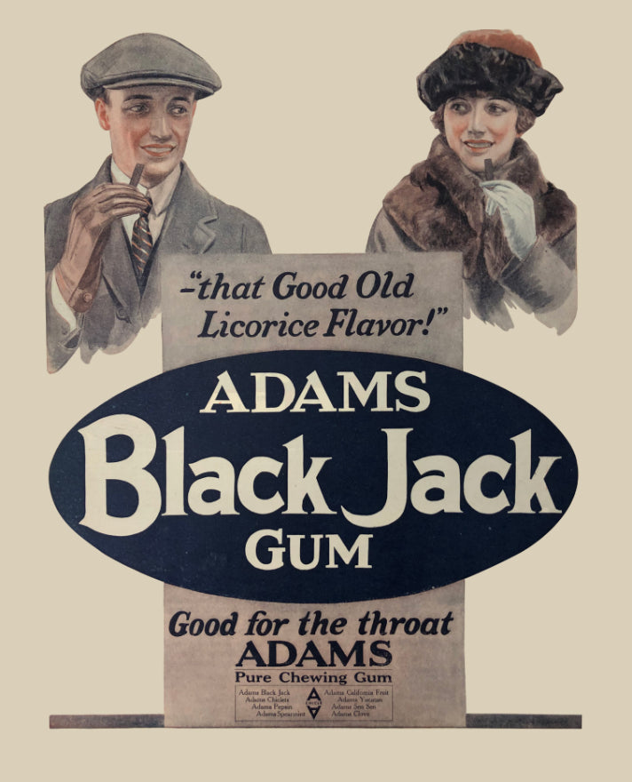 Adams Black Jack Gum old time poster